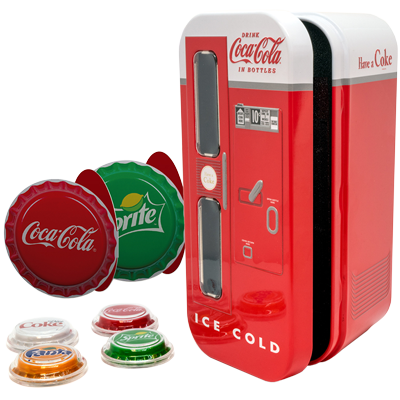 A picture of a Coca-Cola 4-Coin Vending Machine Set (2020)